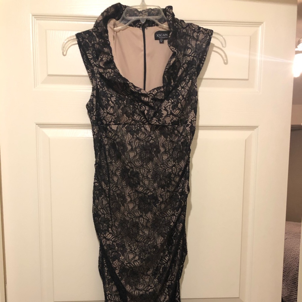 Black lace cocktail dress